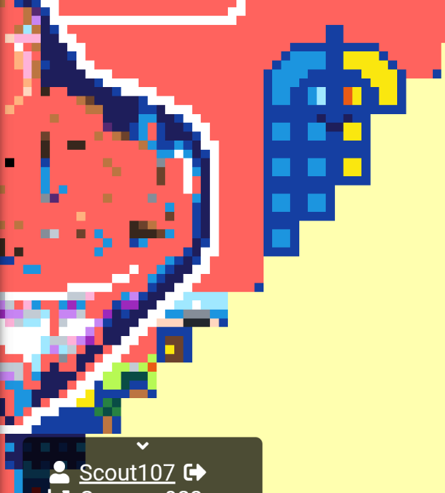 A close up image of more blue squares.